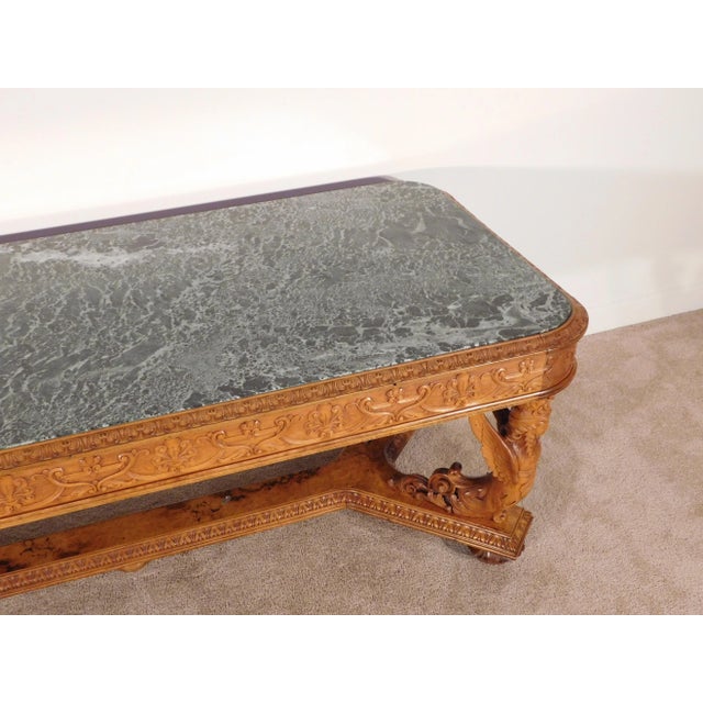 Wood 1870s R J Horner 80s Monumental Carved Burl Walnut Console Table For Sale - Image 7 of 13