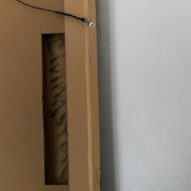 Brown Vintage Figurative Seated Female Acrylic Painting For Sale - Image 8 of 9