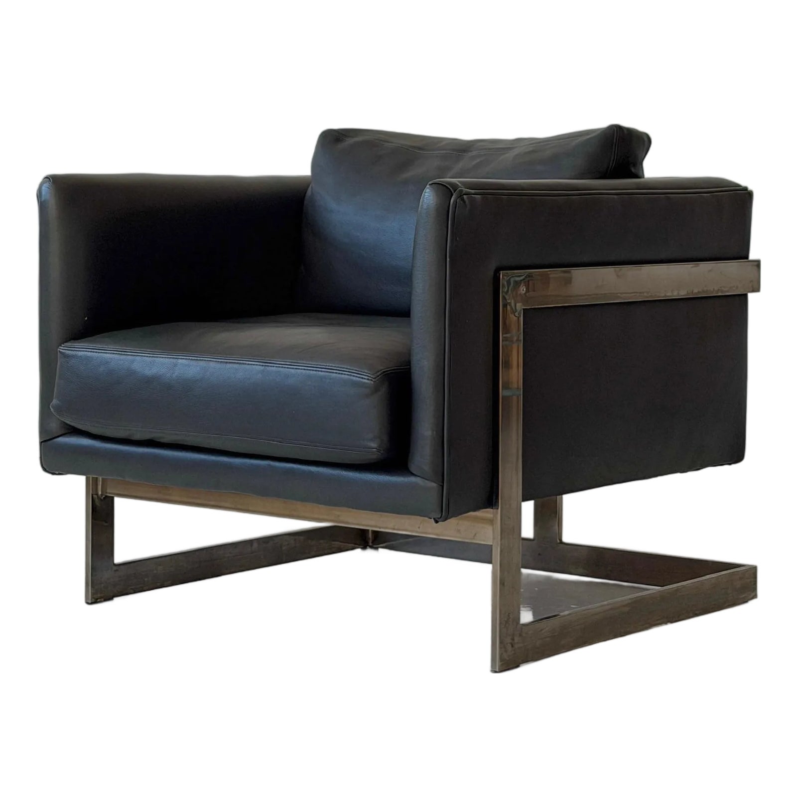 No. 989 T-Back Cube Lounge Chair by Milo Baughman for Thayer Coggin ...