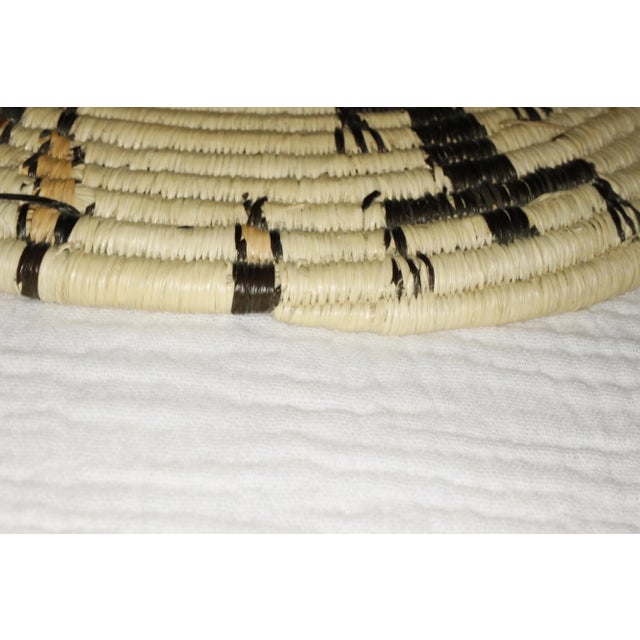 Textile Early 20th C. Coil Basket Plaque With Geometric Figural Motifs For Sale - Image 7 of 13