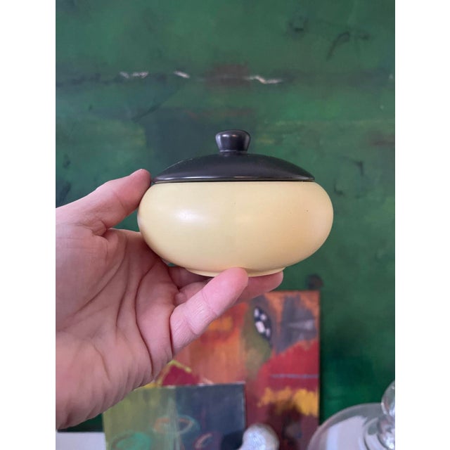 Yellow Art Deco Vintage German Sugar Bowl and Creamer by Nasco - Set of 3 For Sale - Image 8 of 10