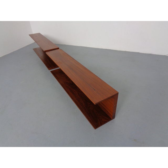 Brown Mid-Century Rosewood Shelf by Walter Wirz for Wilhelm Renz, Germany, 1960s For Sale - Image 8 of 17