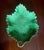 Antique early 19th century English green glazed creamware leaf shaped dish. Wonderful relief detail with branch handle....