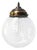 Vintage Clear Glass Pendant Light with Brass Top For Sale