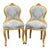 Pair of Vintage 1950s French Louis XVI Side Chairs – Gilded Beechwood & Elegant Damask Upholstery For Sale