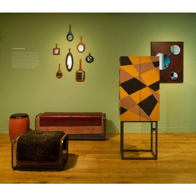 Not Yet Made - Made To Order Seasons Mobile Cabinet in Laminated Wood with Metal and Leather by Oscar Maschera For Sale - Image 5 of 8