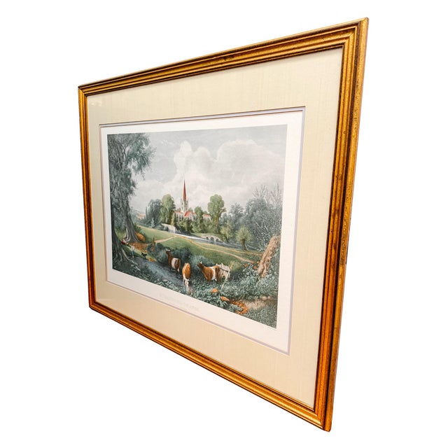 Wood Late 19th Century Large Framed Vintage Stratford-on-Avon Lithograph by James Fairman For Sale - Image 7 of 11