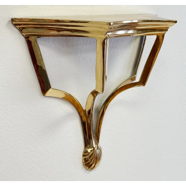 Vintage Brass Wall Shelf For Sale - Image 4 of 7