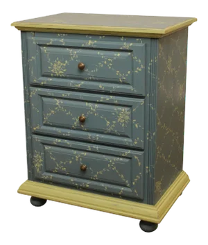 Brighton Pavilion Jane Keltner Collection Hand Painted 3 Drawer Chest Nightstand