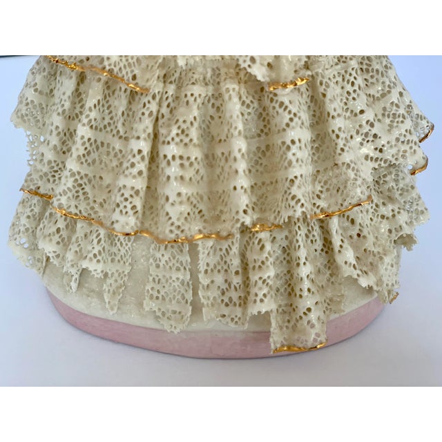 Rare Vintage Lee Wollard Porcelain Figurine Titled ‘Nancy’ With Tiered Dresden Lace Skirt For Sale In San Antonio - Image 6 of 12