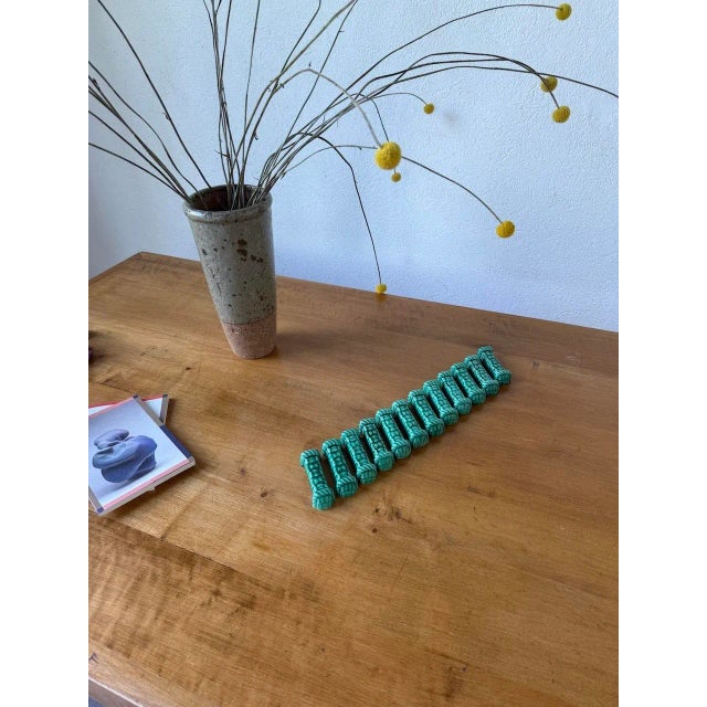 Vallauris Green Ceramic Knife Holders, 1960s, Set of 12 For Sale - Image 3 of 13