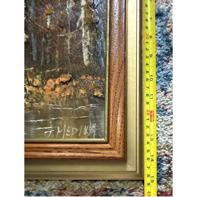 Traditional Vintage Alice J. Medina Signed Impasto Autumn Landscape Oil Painting, Framed For Sale - Image 3 of 4