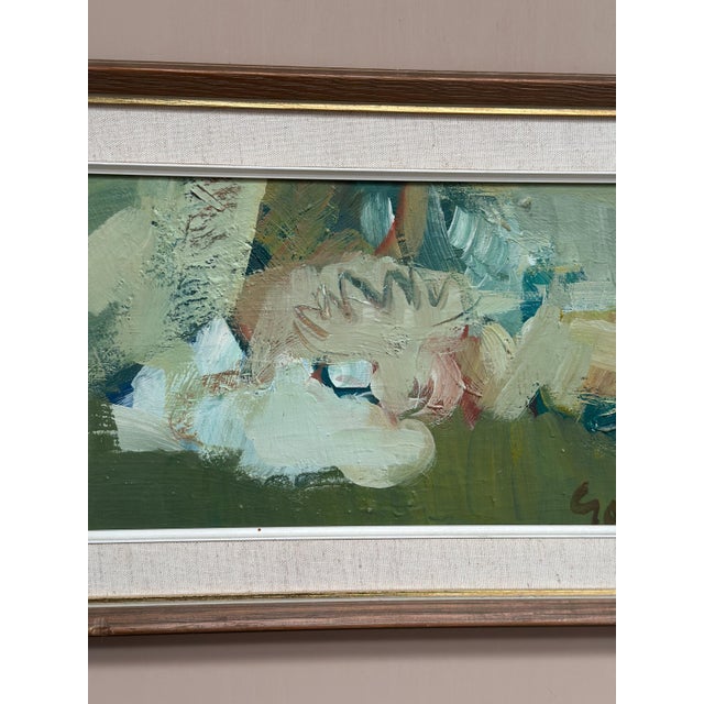1970s Ragnar Godin, Composition in Green, 1975, Oil on Panel, Framed For Sale - Image 5 of 16