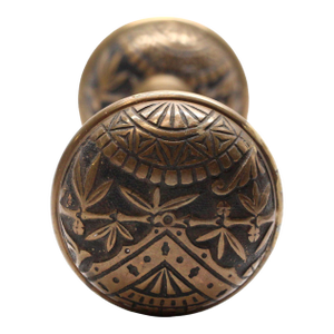 Antique Branford Bronze Oriental Passage Door Knobs