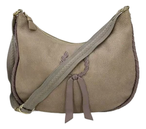 Mid 20th Century Nina Ricci Gray Leather Hobo Shoulder Bag