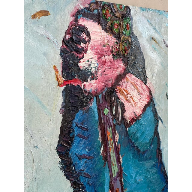 Vintage Abstract Original Oil Painting on Board For Sale - Image 4 of 8