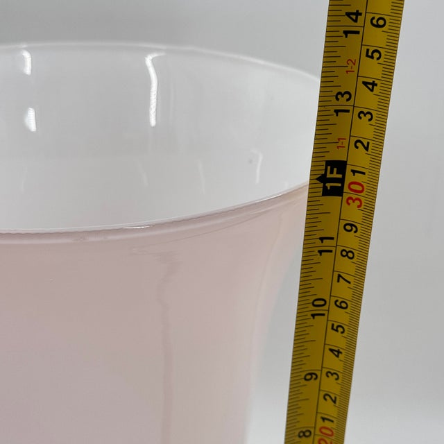 Vintage French Pink Opaline Cased Glass Tulip Table Lamp Art Deco For Sale - Image 10 of 10