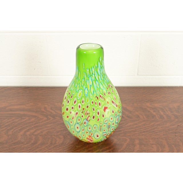 Ann Primrose Cristalleria d'Arte Italian Millefiori Murano Glass Vase For Sale - Image 13 of 13