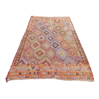 Vintage Turkish Handmade Kilim Boho Area Rugs For Sale