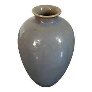 19th Century Chinese Monochrome Porcelain Vase with Gray Flambe Glaze