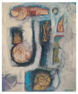 Hector Ramirez Ortega, Composition, 1990, Mixed Media on Canvas