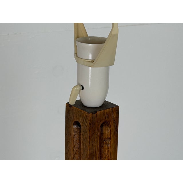 Scandinavian Modern Brutalist Oak Floor Lamp, 1960s For Sale - Image 13 of 14