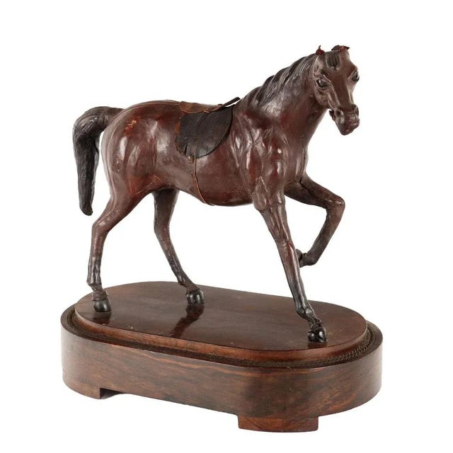 Brown Horse Figure in Leather For Sale - Image 8 of 8
