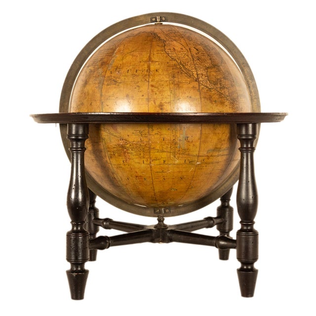 Antique Pair Georgian Terrestrial & Celestial Globes on Stands, Signed J. & W. Cary, 1802 and T. M. Bardin 1800 For Sale In Portland, OR - Image 6 of 18