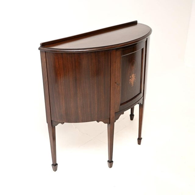 Antique Edwardian Bow Front Cabinet, 1900 For Sale - Image 4 of 10
