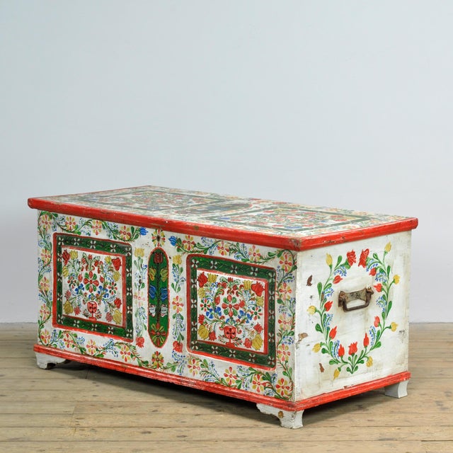 Folk Art Bridal Chest, 1948 For Sale - Image 14 of 14