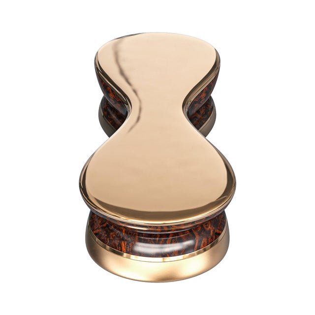Art Deco "L'uovo" Coffee Table With Bronze, Handmade For Sale - Image 3 of 6