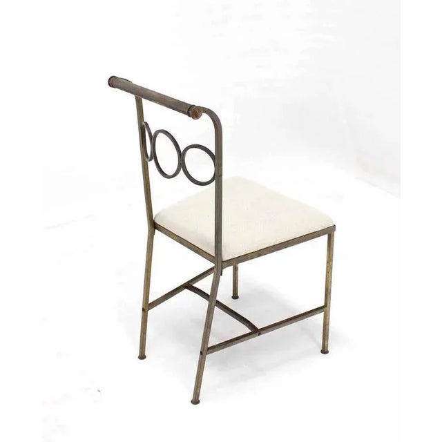 Mid-Century Modern 1940s Brass Dining Side Chairs - Set of 6 For Sale - Image 3 of 9