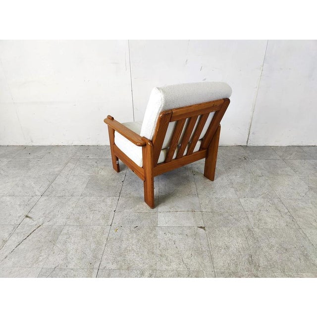 Vintage Pine Wood Armchair, 1960s For Sale - Image 9 of 11