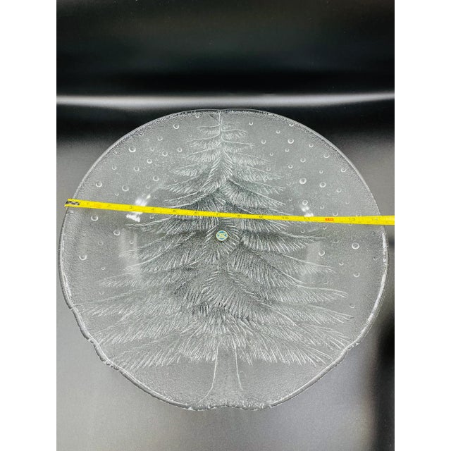 Mid 20th Century Hoya Frosted Glass Alpine Tree Motif Platter For Sale - Image 9 of 10