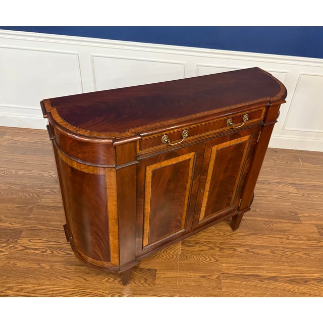 Wood Hepplewhite Mahogany Console Cabinet by Leighton Hall - Showroom Sample For Sale - Image 7 of 8