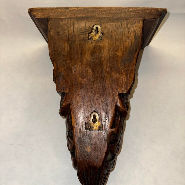 Authentic Spanish Revival Hand Carved Wood Wall Bracket Solid Hardwood | Moody Architectural Corbel | 15" Height...