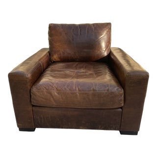 Restoration Hardware Maxwell Leather Chair For Sale