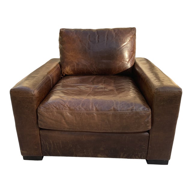 Restoration Hardware Maxwell Leather Chair Chairish