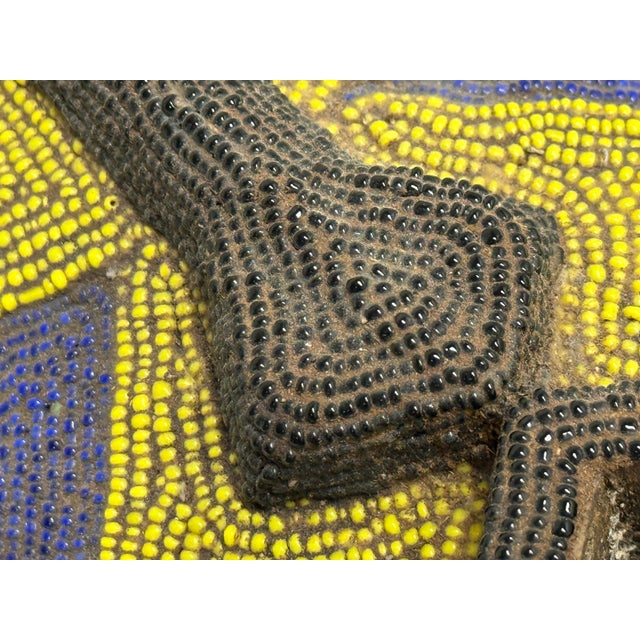 Handcrafted African Glass Beaded Carved Wood Mask For Sale - Image 9 of 12
