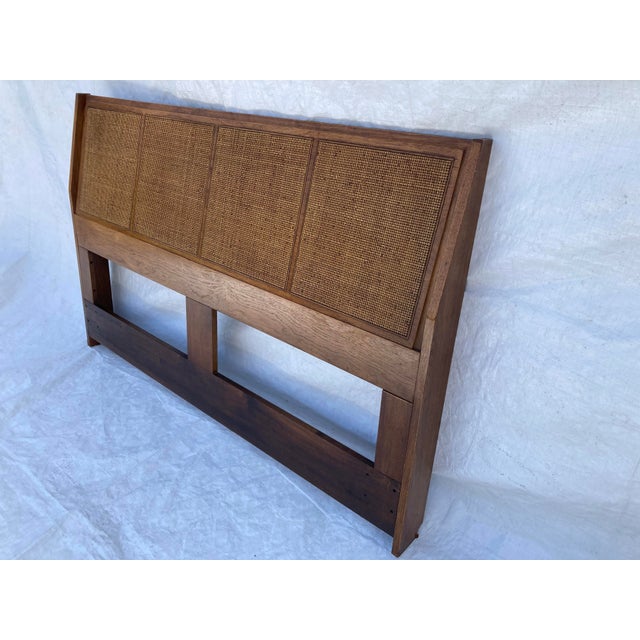 1960s MidCentury Cane Queen Size Solid Wood Headboard Chairish