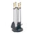 Five-Piece American Ball Brass Handle and Iron Fireplace Tools Set For Sale