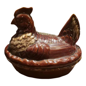 Vintage Hull Pottery Large Brown Ware Chicken Tureen
