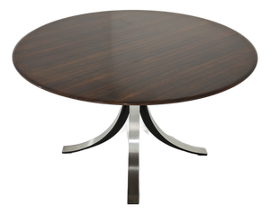 Round Model T69 Dining Table in Wood and Steel by Osvaldo Borsani and Eugenio Gerli for Tecno, 1965