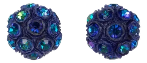 Monique Vedie, Line Vautrin Student Talosel Resin Jeweled Blue Clip Earrings