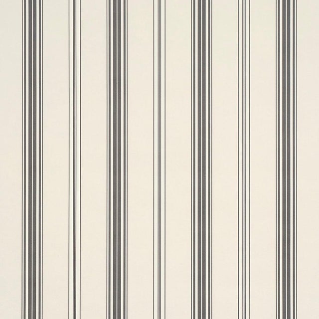 Schumacher Coco Stripe Wallcovering In Graphite For Sale