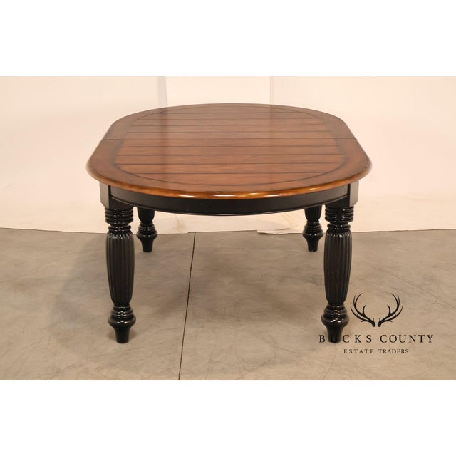 Wood Oskar Huber Farmhouse Style Oval Extension Dining Table With 2 Leaves For Sale - Image 7 of 16