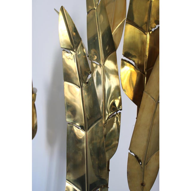 Gold Palma Floor Lamp in Brass, 1970s For Sale - Image 8 of 16