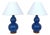 Pair of Blue Ralph Lauren Table Lamps Double Gourd Designer For Sale