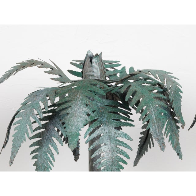 Mid 20th Century Pair of French Midcentury Palm Tree Sculptures in Black Tapering Pots For Sale - Image 5 of 10