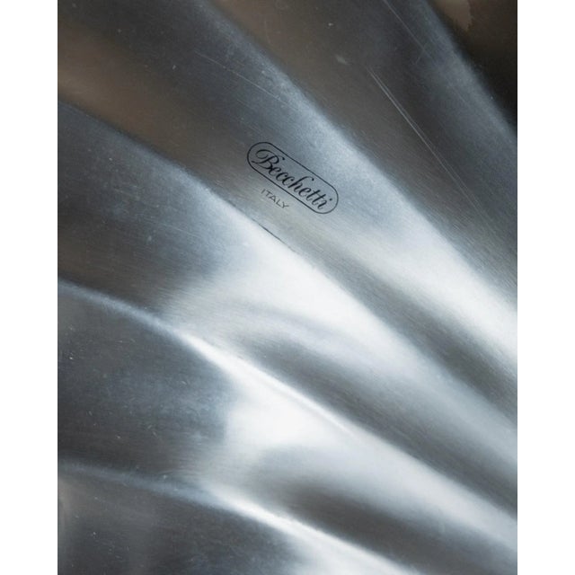 Metal Vintage Shell Tray in Stainless Steel with Gilt Details from Becchetti, Italy, 1980s For Sale - Image 7 of 11
